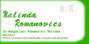 melinda romanovics business card